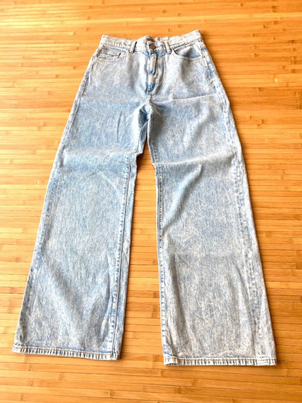 DL1961 Hepburn Jeans Wide Leg High Rise Vintage Womens 26 Sea Salt NEW